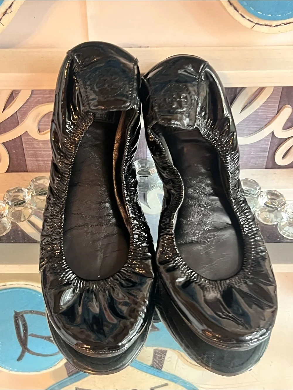 Tory Burch Black Patent Leather Ballet Flats size 8